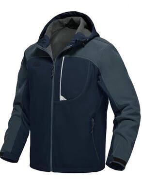 Rdruko Men's Lightweight Softshell Jacket Fleece Lined Hooded, Small